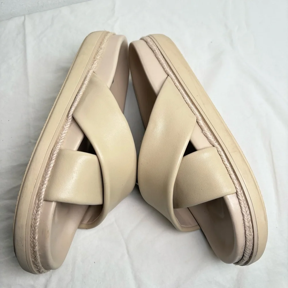 Vince Camuto Cresila Leather Light Platform Sandal Ivory Size 9 - Picture 10 of 12